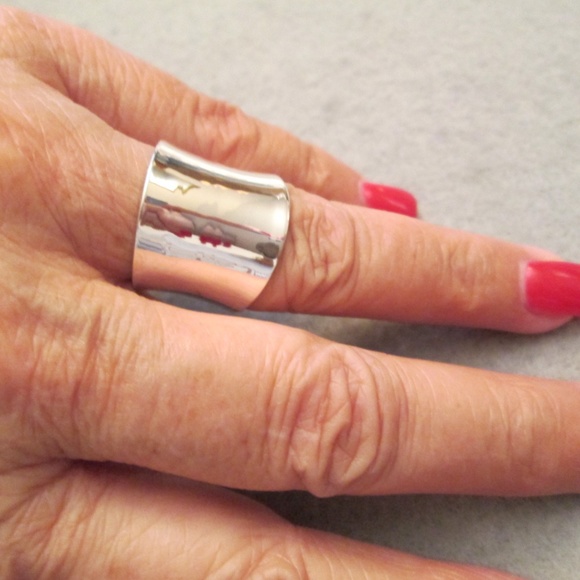 Sterling Silver Concave WIDE Cigar Band Ring,wide band,925 ring,wedding band - Picture 4 of 9